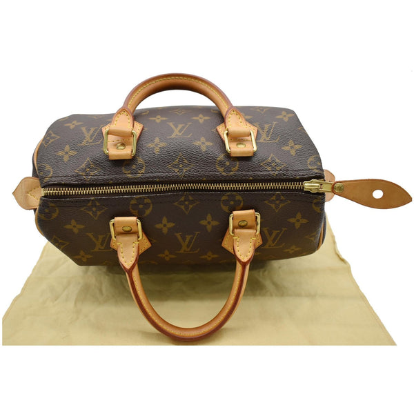 LOUIS VUITTON Speedy 25 Monogram Canvas Satchel Bag Brown