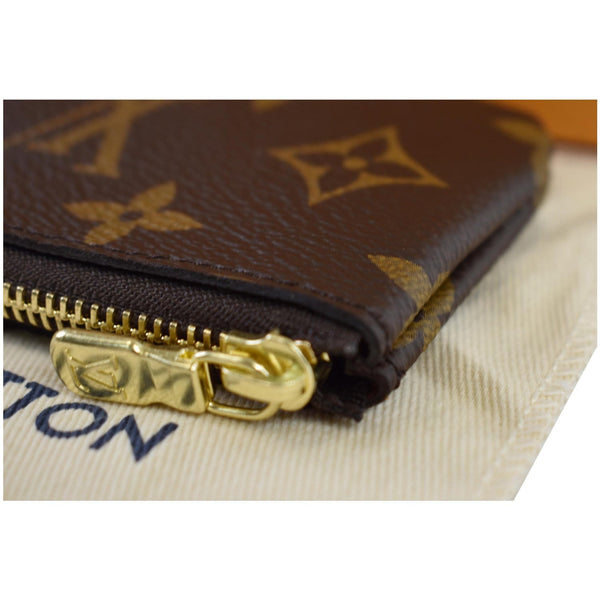 LOUIS VUITTON Pochette Key Cles Monogram Canvas Coin Case Brown