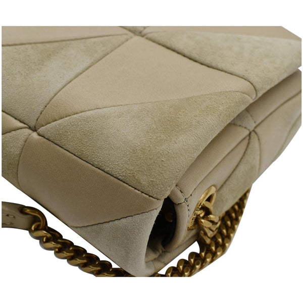 YVES SAINT LAURENT Jamie Suede Leather Shoulder Bag Sea Salt