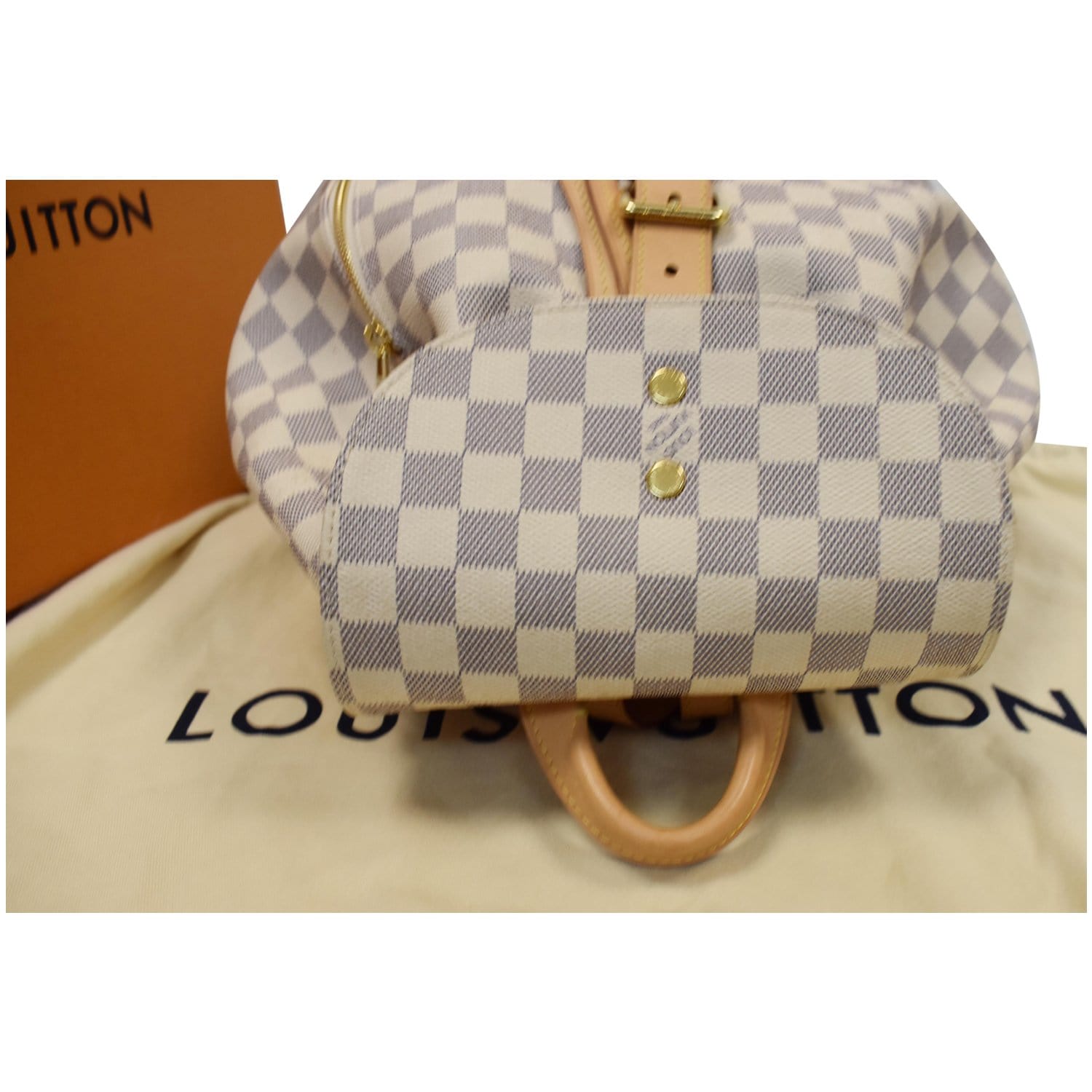 White Louis Vuitton Damier Azur Sperone BB Backpack – Designer Revival
