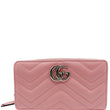 GUCCI Marmont GG Matelasse Leather Zip Around Wallet Pink