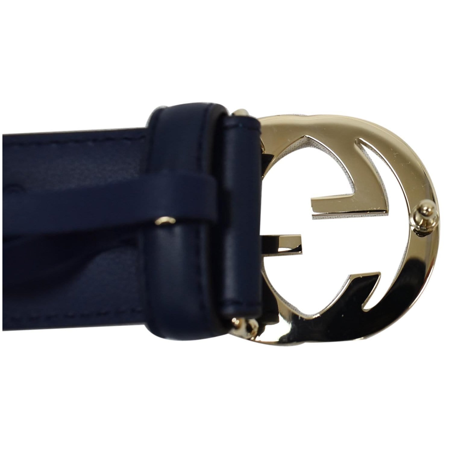 Gucci Black/Blue Leather 1973 Reversible Belt 90 CM Gucci