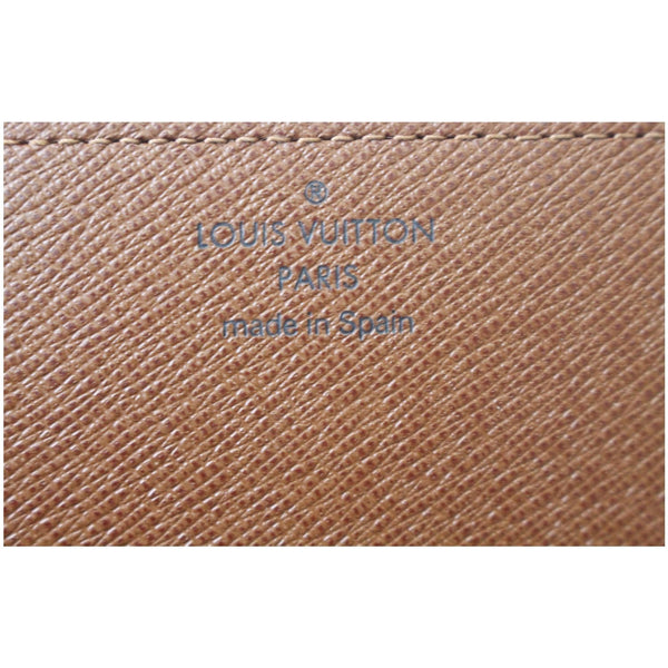 engraved PARIS Lv Monogram Canvas Card Holder