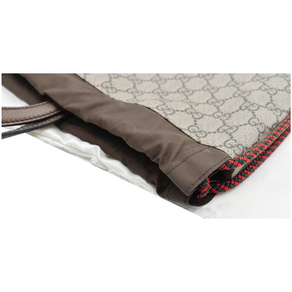 Gucci Neo Vintage Drawstring Supreme Canvas Bag - strip design