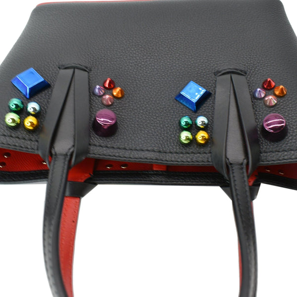 CHRISTIAN LOUBOUTIN Cabata Embellished Leather Tote Bag Black