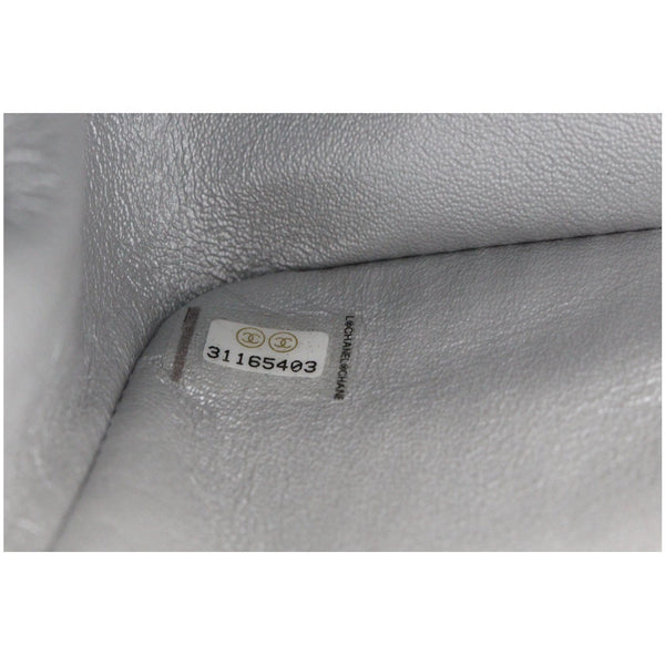 CHANEL Mini Square Flap Quilted Leather Shoulder Bag Metallic Silver