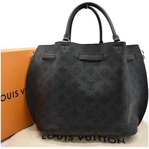 LOUIS VUITTON Girolata Monogram Mahina Leather Shoulder Bag Black