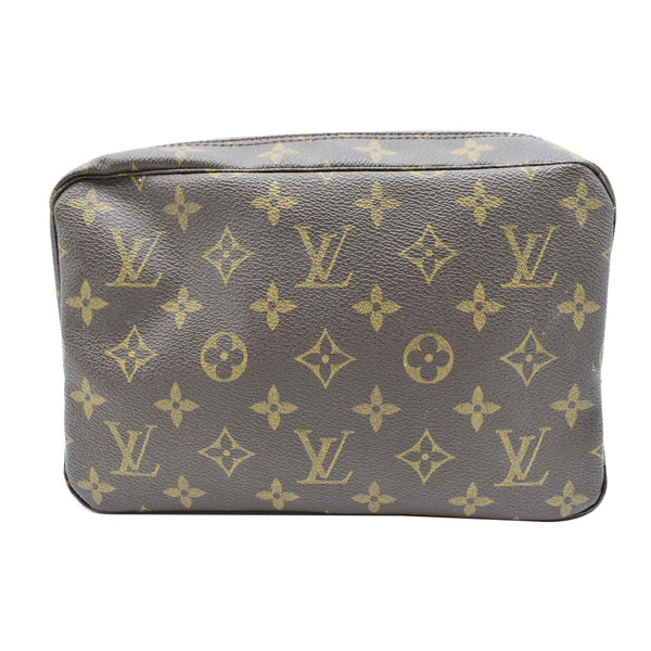LOUIS VUITTON Trousse Toiletry Monogram Canvas Cosmetic Bag Brown