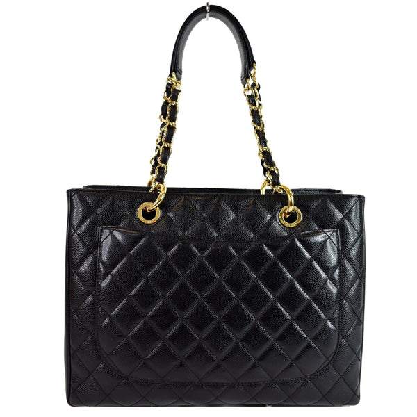 CHANEL Grand Shopping GST Caviar Leather Tote Bag Black