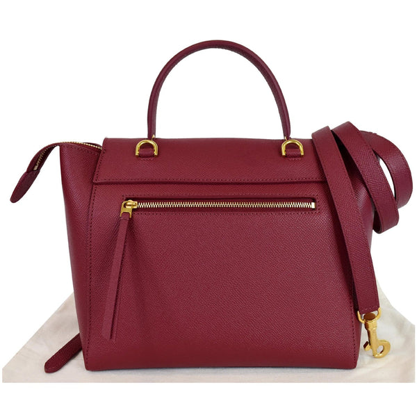 CELINE Micro Belt Grained Calfskin 2Way Shoulder Bag Ruby