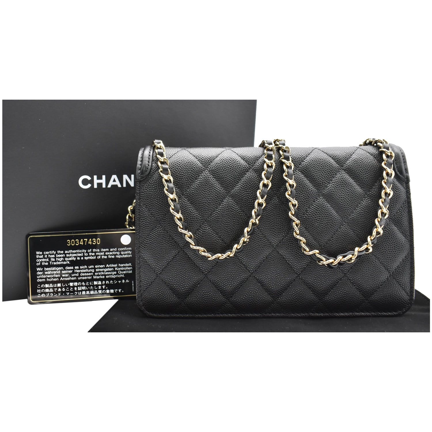 caviar chanel wallet on chain black