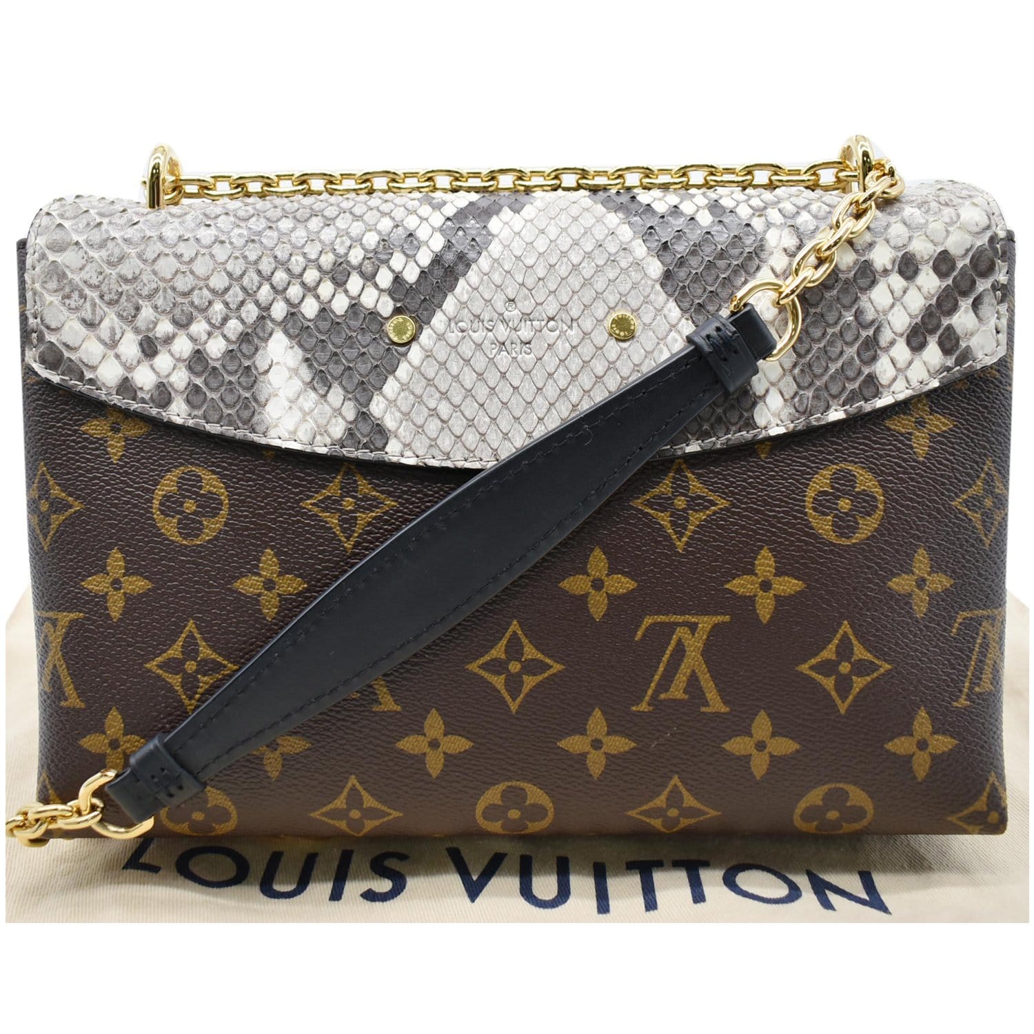 Louis Vuitton Saint Placide Monogram Canvas Python Bag