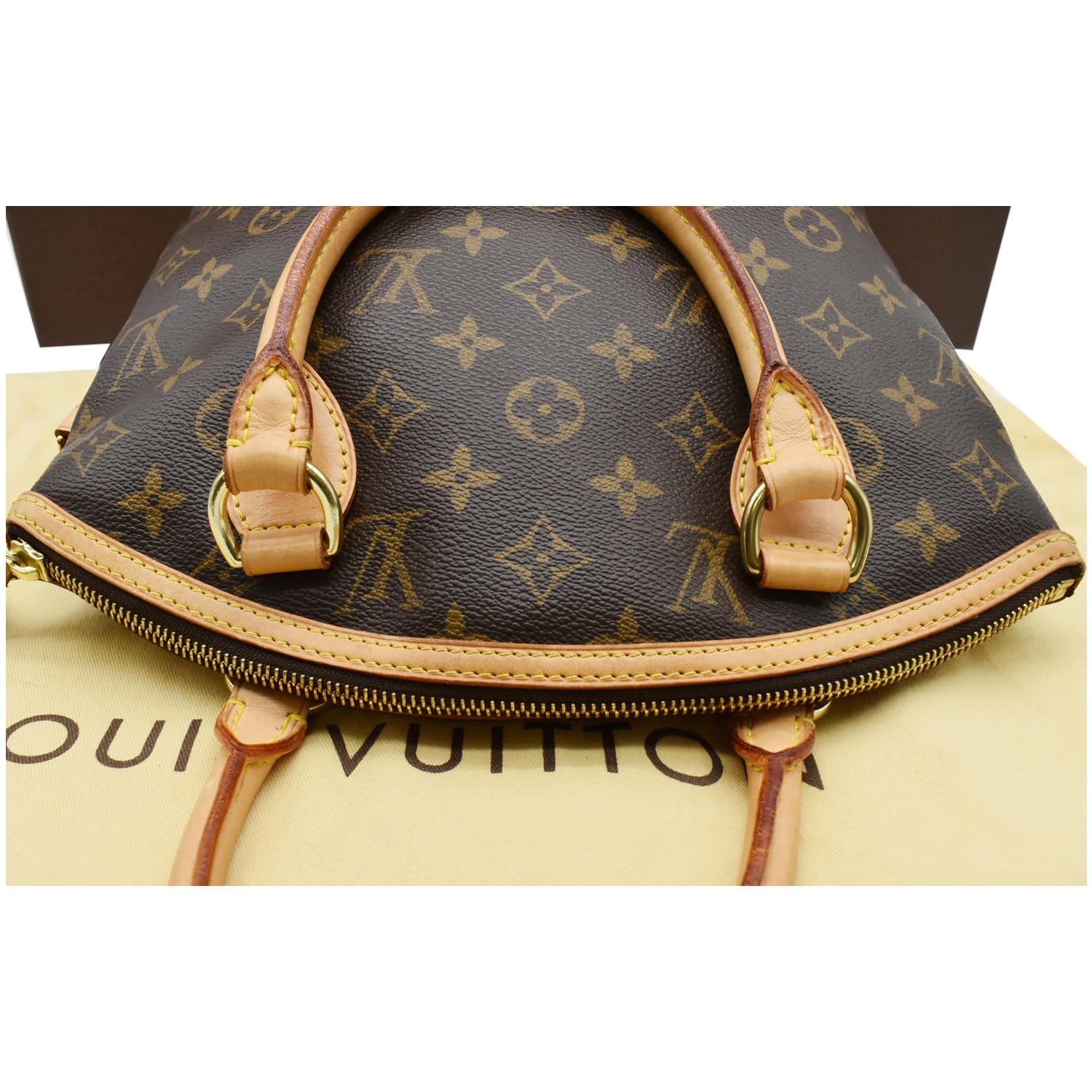 Louis Vuitton LV S Lock vertical wallet Brown Cloth ref.915629 - Joli Closet
