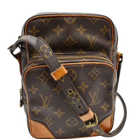 LOUIS VUITTON Amazone Monogram Canvas Crossbody Bag Brown