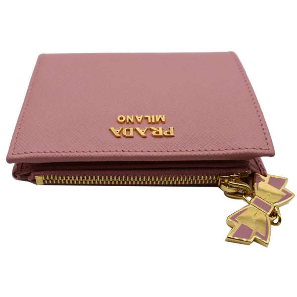 PRADA Small Saffiano Leather Wallet Pink