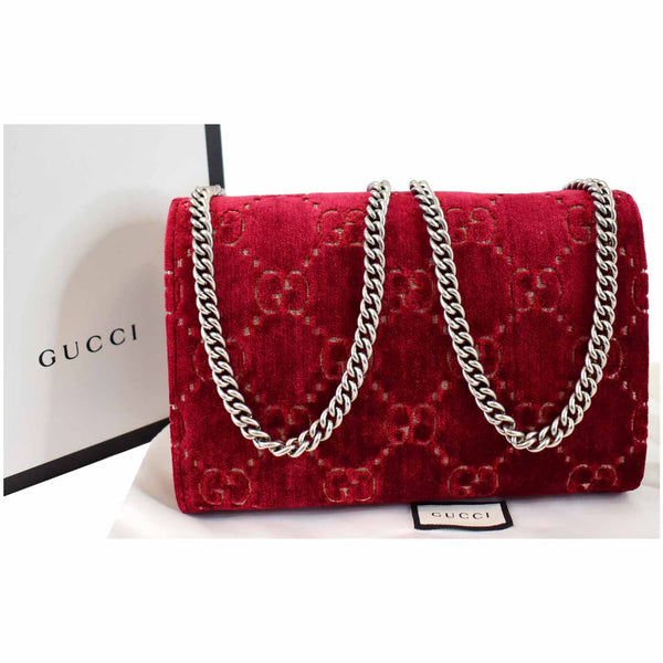 Gucci Dionysus Mini Velvet GG Monogram chain wallet