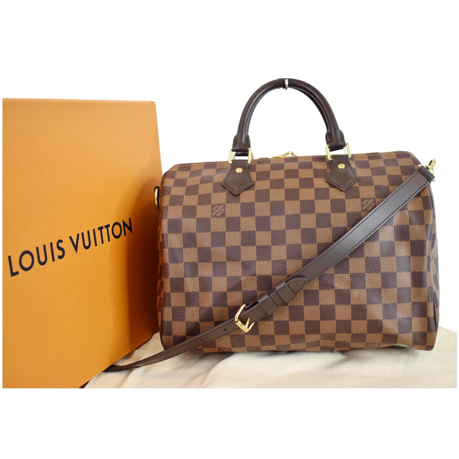 Speedy bandoulière handbag Louis Vuitton Brown in Fur - 21779228