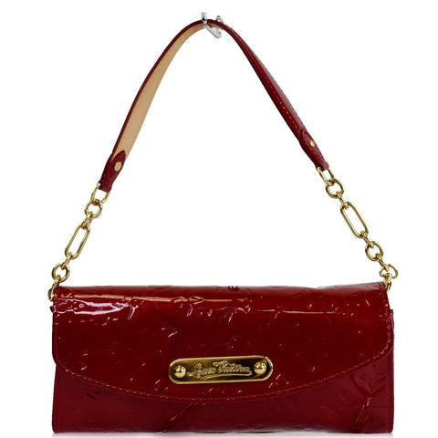 LOUIS VUITTON Sunset Boulevard Monogram Vernis Shoulder Bag Red