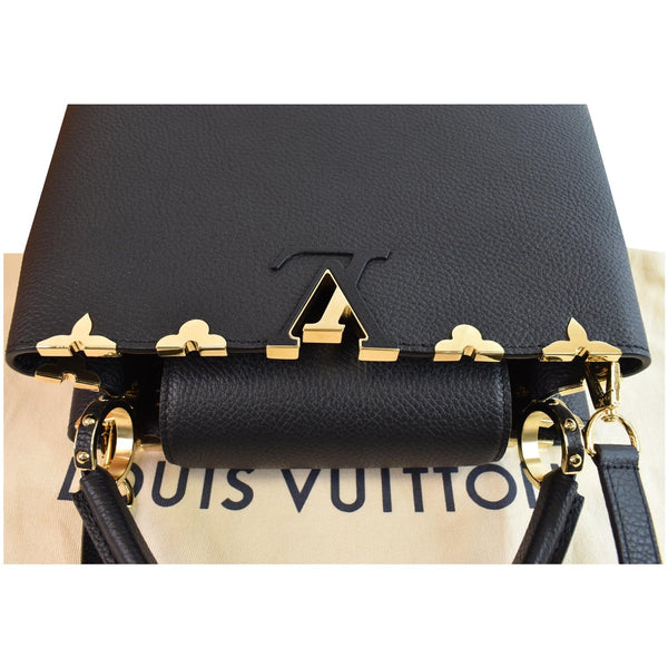 LOUIS VUITTON Capucines MM Crown Flowers Taurillon Shoulder Bag Black