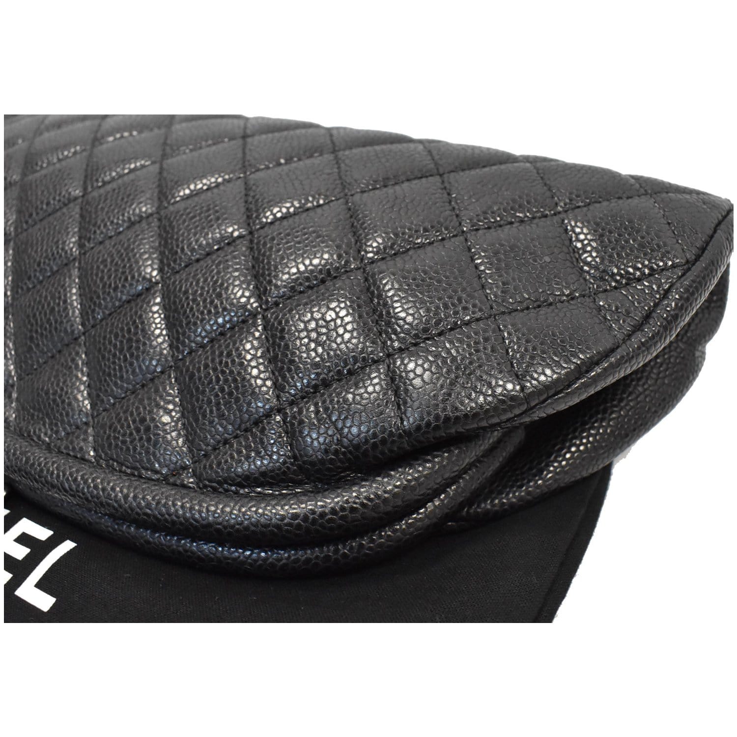 CHANEL Timeless Caviar Quilted Leather Clutch Black