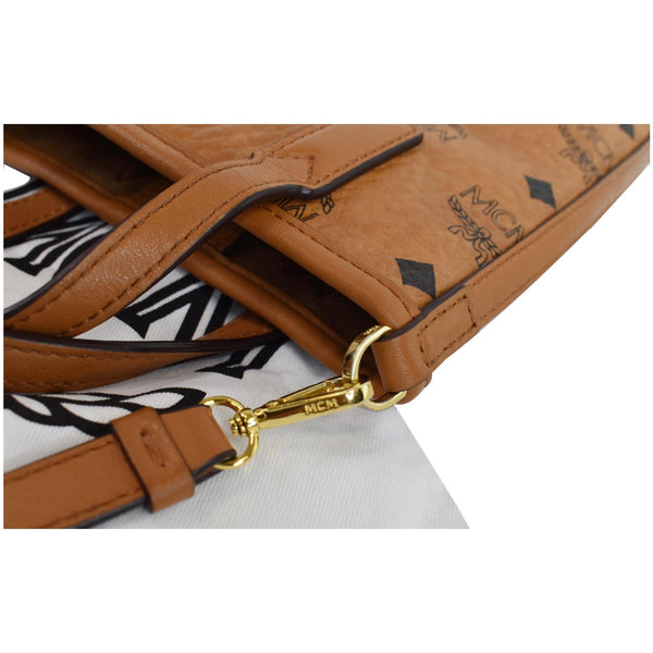 MCM Mini Essential Visetos Crossbody Bag Cognac