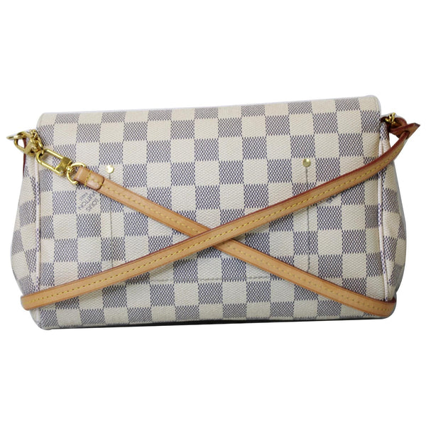 LOUIS VUITTON Favorite MM Damier Azur Crossbody Bag White