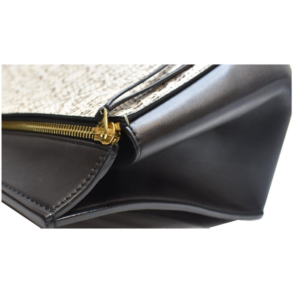 CELINE Medium Edge Python Leather Top Handle Shoulder Bag Beige