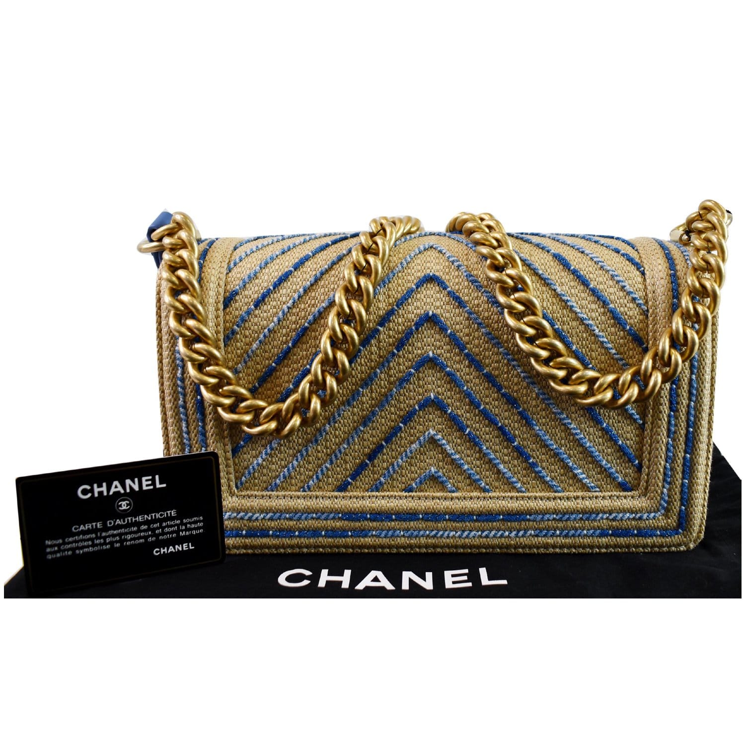 CHANEL Caviar Chevron Quilted Medium Double Flap Beige 398941