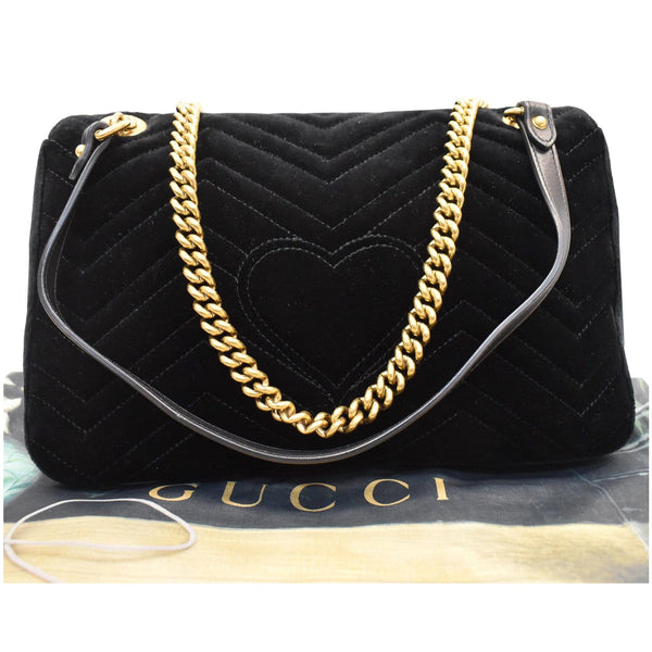 GUCCI Blind For Love Marmont Embroidered Velvet Shoulder Bag Black 443496