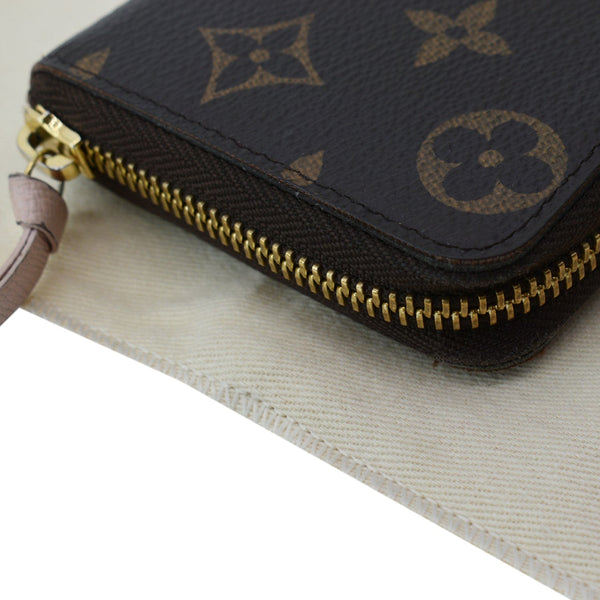 Louis Vuitton Clemence Monogram Canvas Zippy Wallet Brown