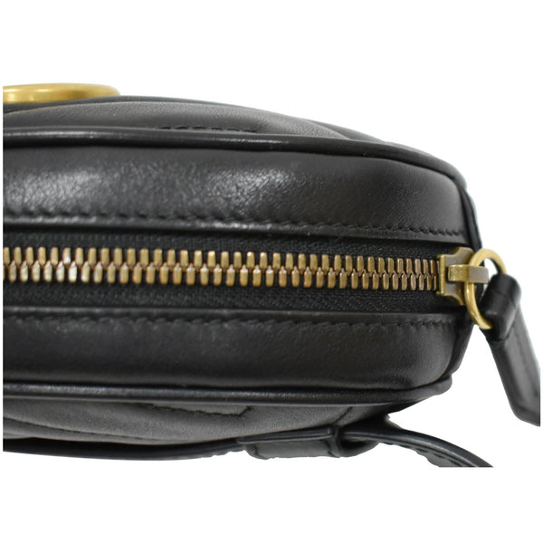 GUCCI GG Marmont Matelasse Leather Belt Bag Black 476434