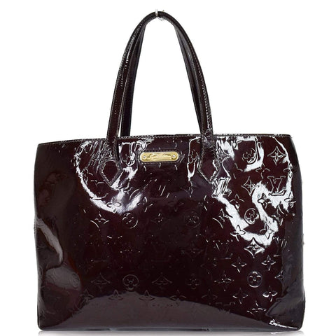 LOUIS VUITTON Wilshire MM Vernis Leather Tote Bag Amarante - 15% OFF