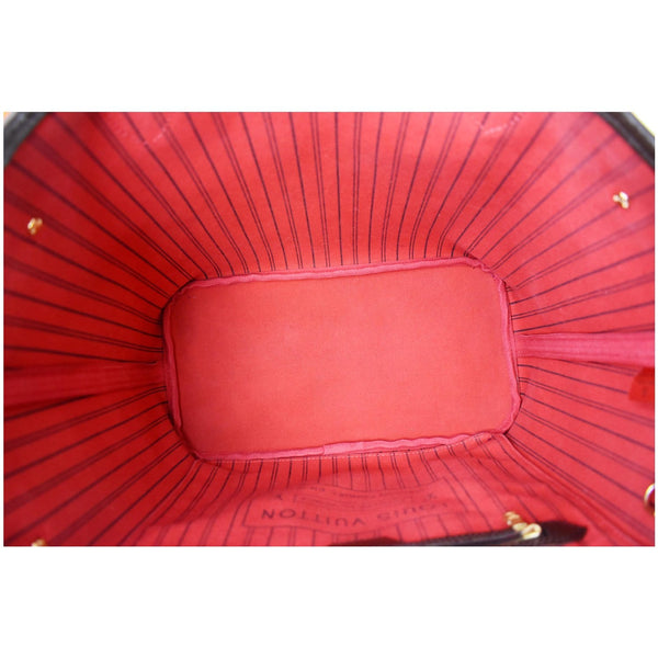 Louis Vuitton Neverfull MM Damier Ebene Tote Bag interior