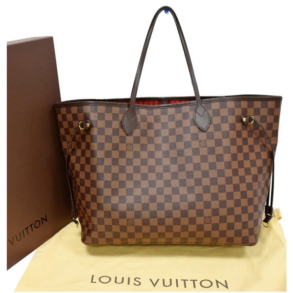 LOUIS VUITTON Neverfull GM Damier Ebene Tote Shoulder Bag Brown