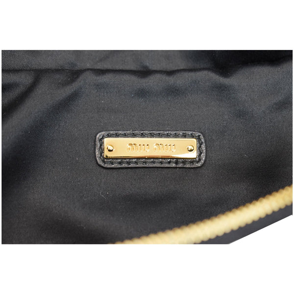 MIU MIU Two-Tone Matelasse Leather Belt Bum Bag Black/Green