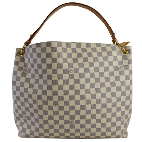 LOUIS VUITTON Graceful MM Damier Azur Shoulder Bag White