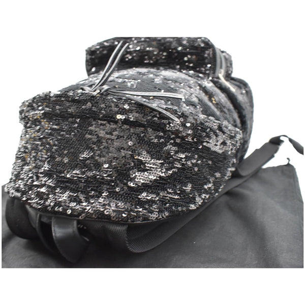 YVES SAINT LAURENT Mini City Sequin Leather Backpack Bag Black