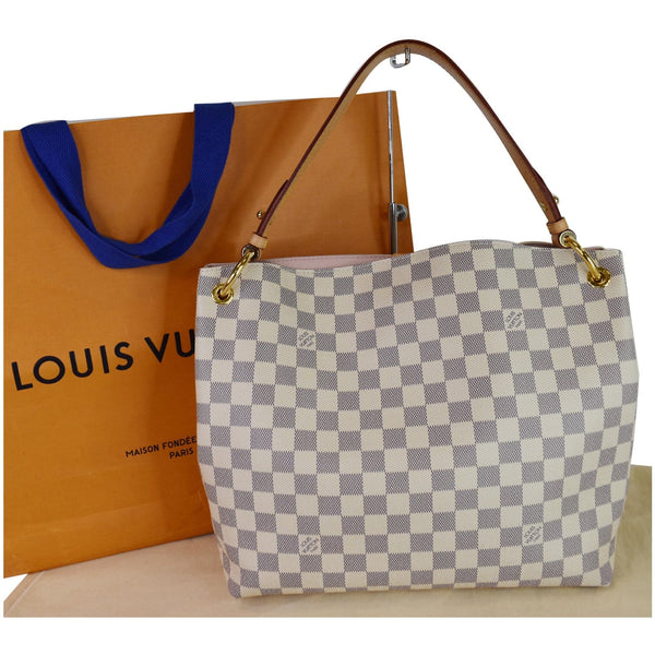 Louis Vuitton Graceful PM Damier Azur Shoulder Bag - customer look