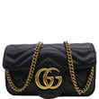 GUCCI GG Marmont Super Mini Leather Crossbody Bag Black 476433