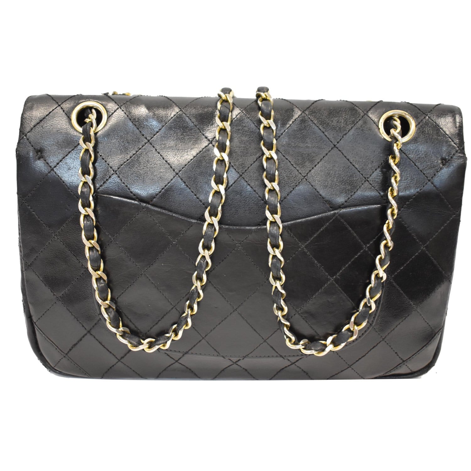 Chanel Vintage 24k Black Lambskin Medium Classic Double Flap Bag, myGemma, SG