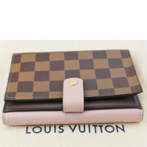 LOUIS VUITTON Damier Ebene Normandy Compact Wallet Rose Ballerine