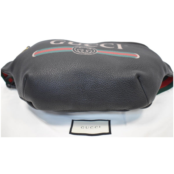 GUCCI Print Medium Leather Belt Bag Black 530412