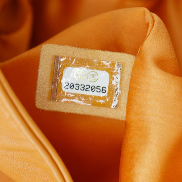 CHANEL Classic Flap Drawstring Quilted Lambskin Leather Shopper Shoulder Bag Orange - Hot Deals