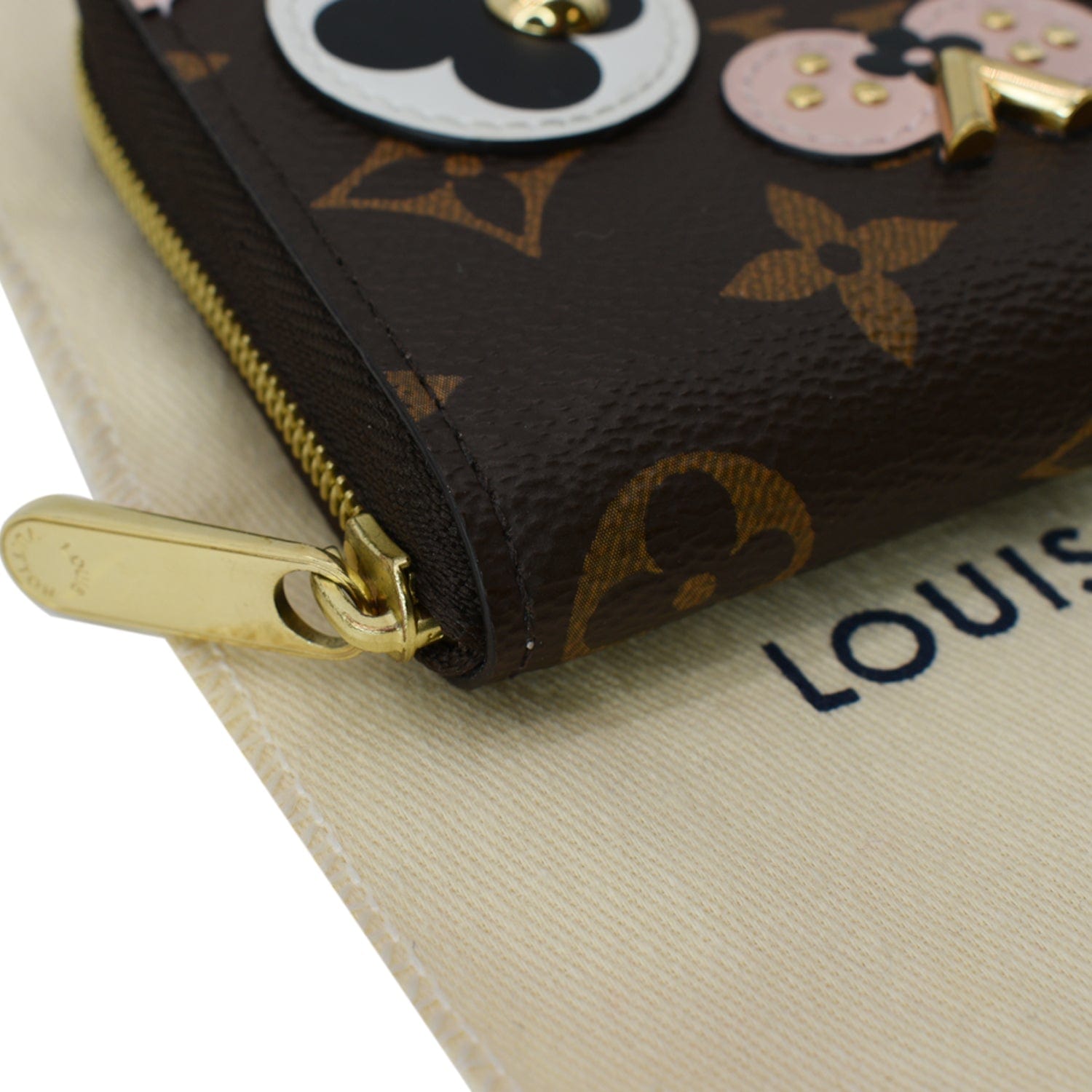 LOUIS VUITTON Dog Zippy Wallet Purse Monogram Canvas Brown M67246