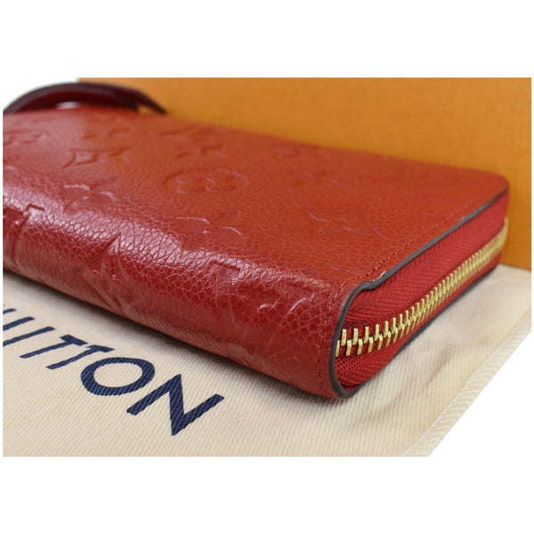 LOUIS VUITTON Monogram Empreinte Leather Zippy Wallet Red