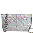 CHANEL Timeless Classic WOC Goatskin Wallet on Chain Bag Iridescent Silver