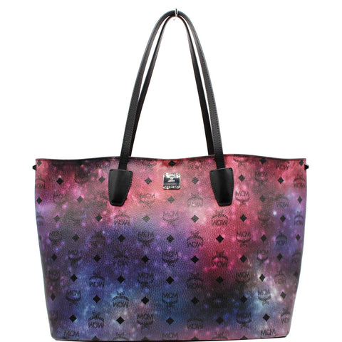 MCM Galaxy Visetos Medium Monogram Canvas Shopper Tote Multicolor - 25% OFF