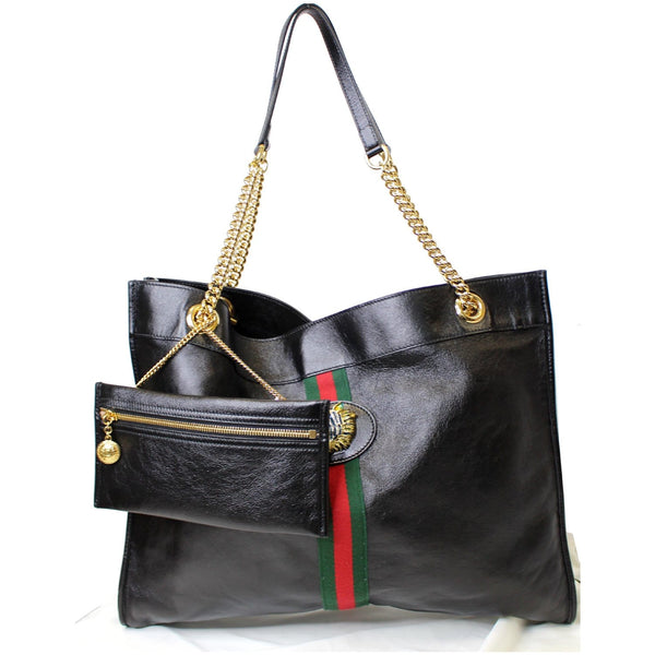 Gucci Rajah Large Leather Tote Shoulder Bag with pocket