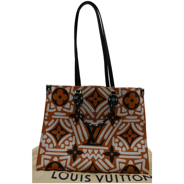 LOUIS VUITTON Onthego GM Crafty Monogram Giant Canvas Shoulder Bag Caramel