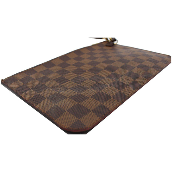 LOUIS VUITTON Neverfull MM Damier Ebene Pochette Wristlet Pouch Brown
